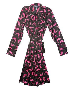 NEW ModCloth Prawns 'Til Dawn Shrimp Button Down Shirt Dress Size M